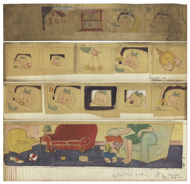 Original Artwork by Sheldon Mayer, Drawn for a ''Sugar and Spike'' Animated Film -- 26 Panels of Original Art